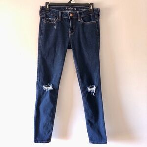 Hollister Dark Blue Distressed Skinny Jeans